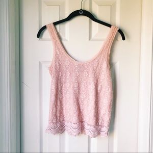 AE Pink Lace Tank